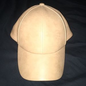 faux leather baseball hat